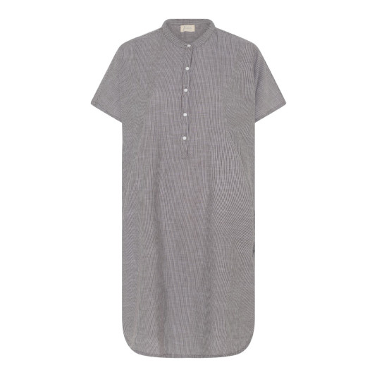 Frau Seoul kortærmet skjortekjole - Coffee Quartz Stripe
