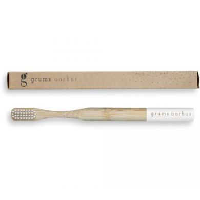 Grums bambus tandbørste - hvid